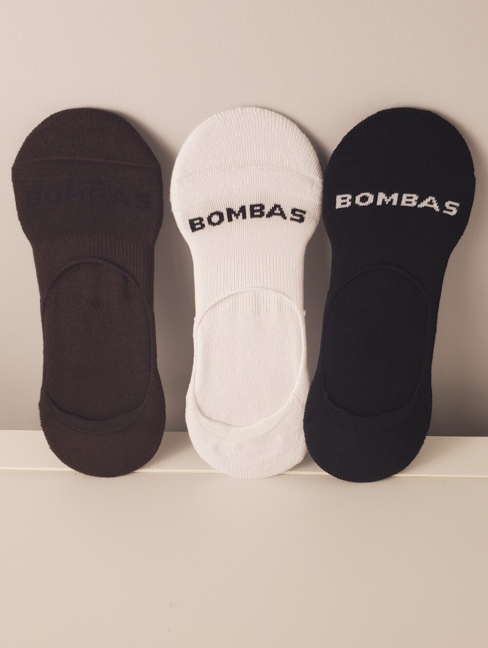 Bombas Low-Cut No-Show Sock Liners - Black, White, Brown (3-Pack)